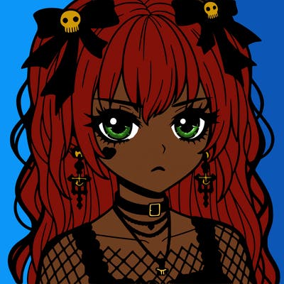 goth anime girl