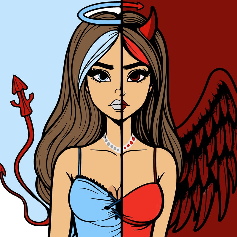 devil vs angel realistic girl