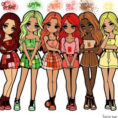a group of girls realistic