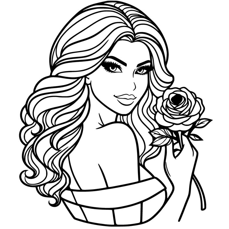 gorgeous woman holding rose