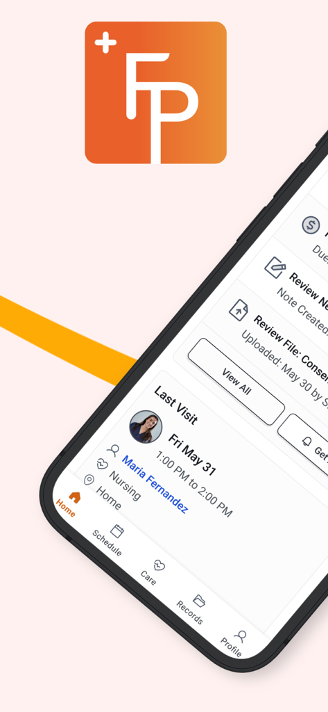 AlayaCare Family Portal - AlayaCare Family Portal app dashboard displaying visit information and care team details