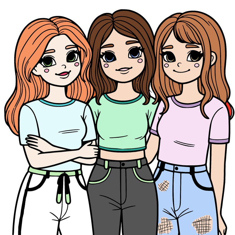 three girls in that are best friends