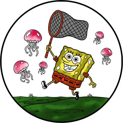 spongebob jellyfishing