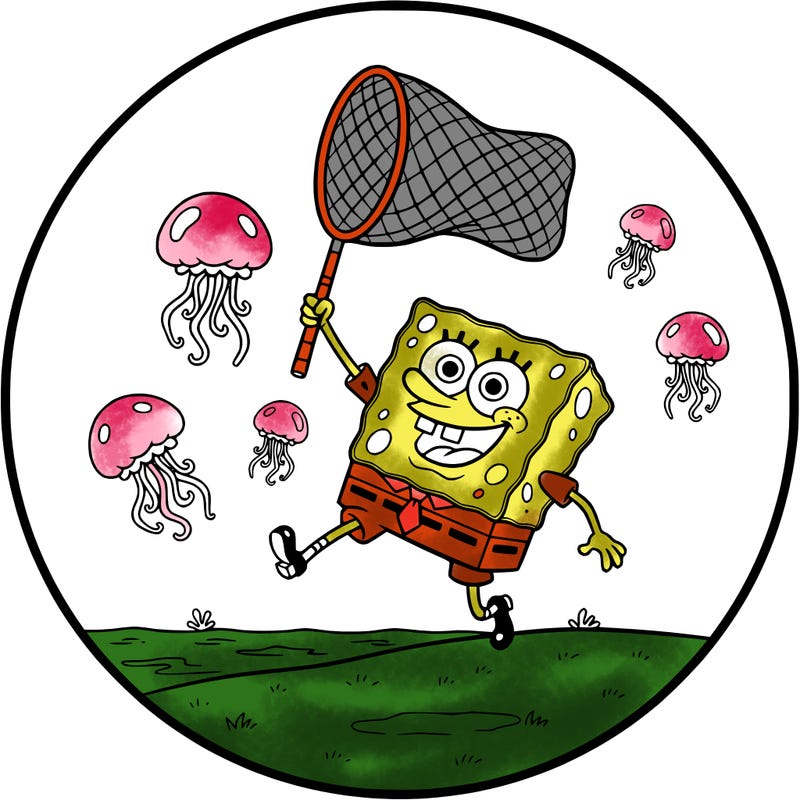 spongebob jellyfishing