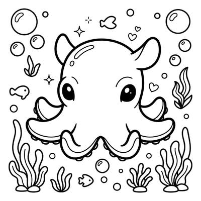 Introduce your little one to the wonders of the ocean with this delightful Flapjack Octopus coloring page. Designed specifically for toddlers, it features chunky lines and simple shapes perfect for small hands to explore.
