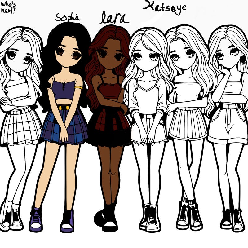 a group of girls realistic