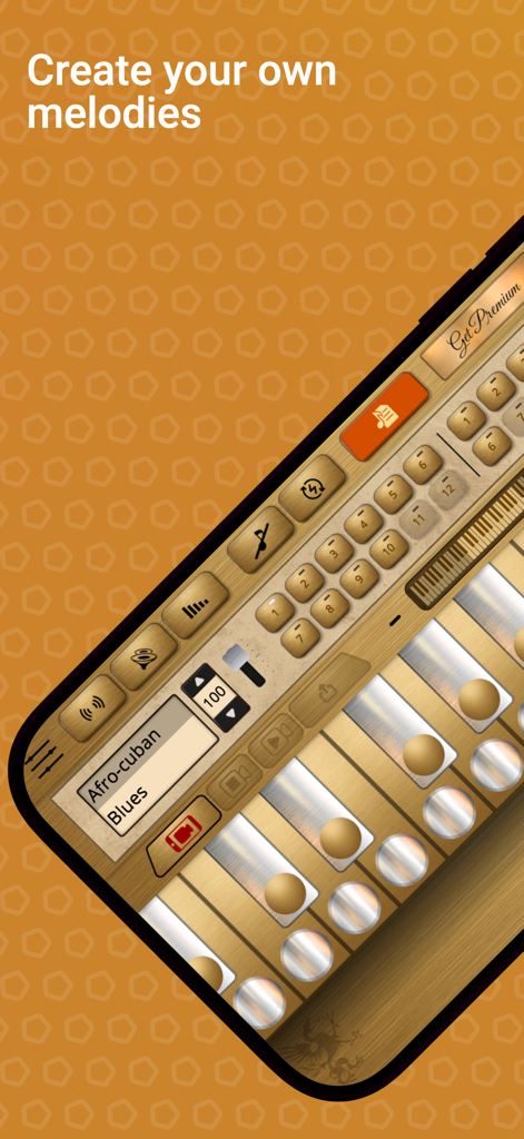 Saxophone Sim - A professional saxophone simulation app interface for composing melodies.