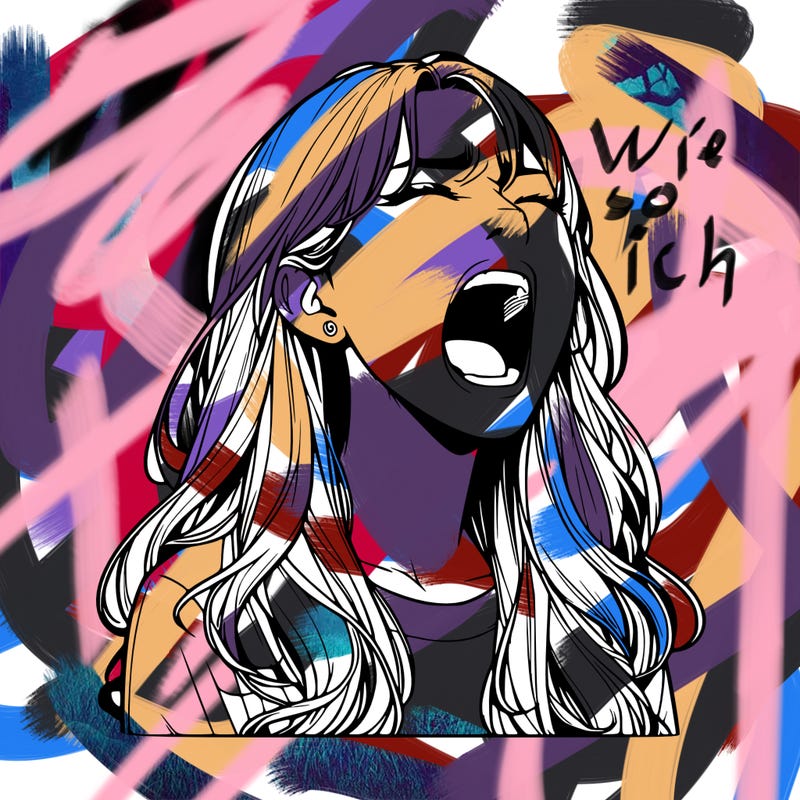 screaming realistic, girl