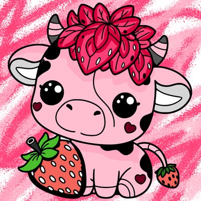 cute strawberry cow