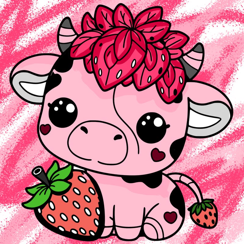 cute strawberry cow