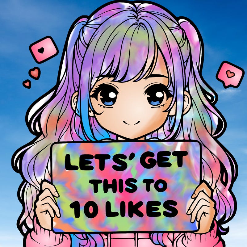 girl holding up sign that says let’s get this to 10 likes realistic