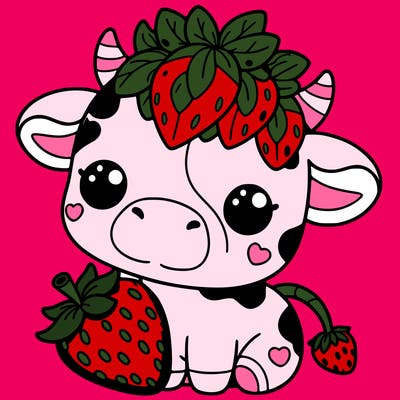 cute strawberry cow