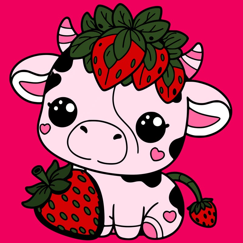 cute strawberry cow