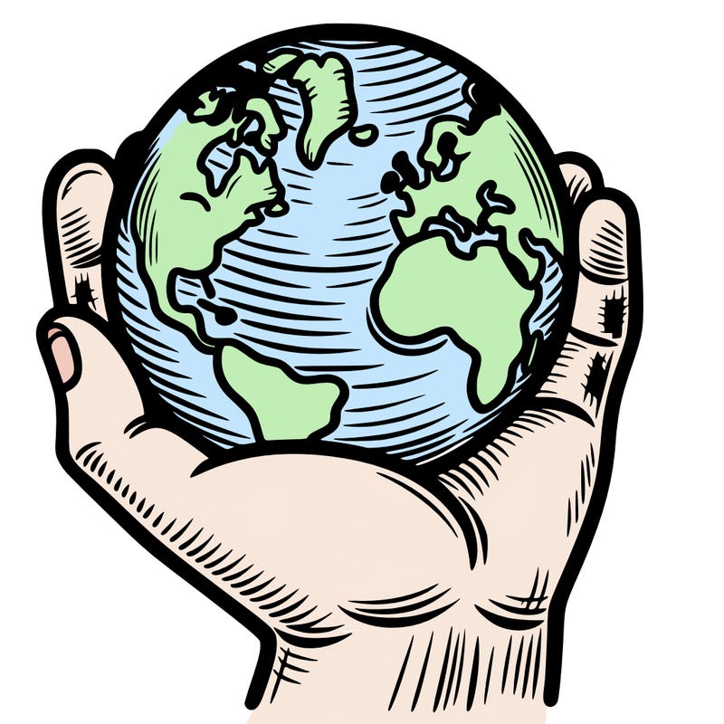 hand holding earth