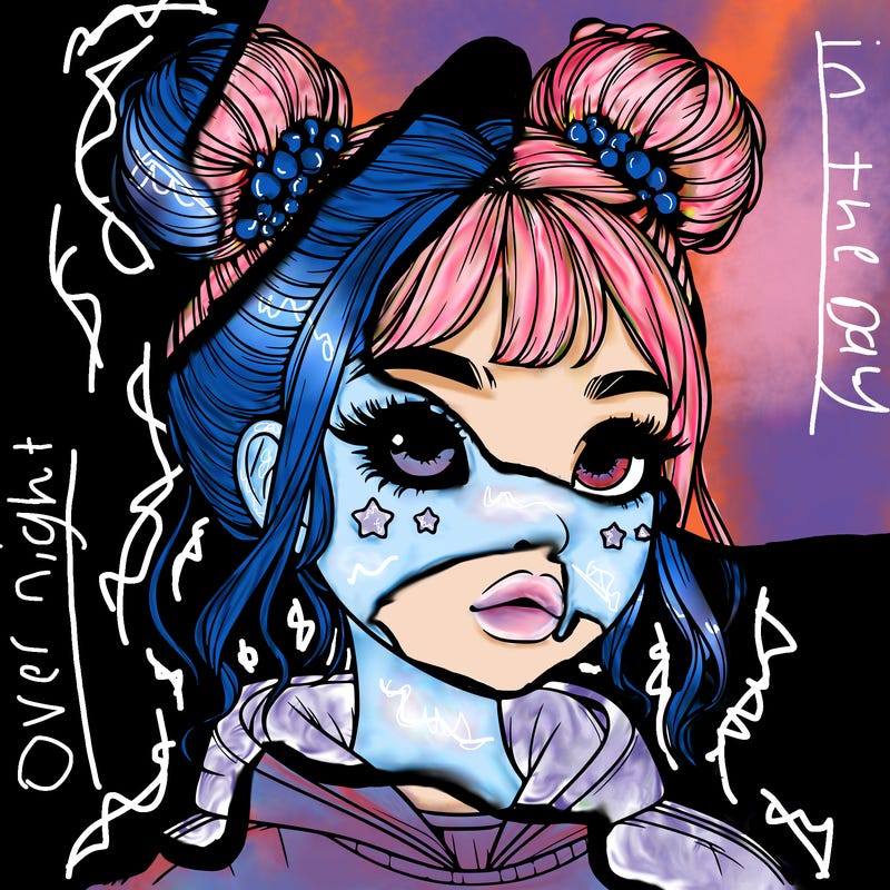 realistic girl with space buns