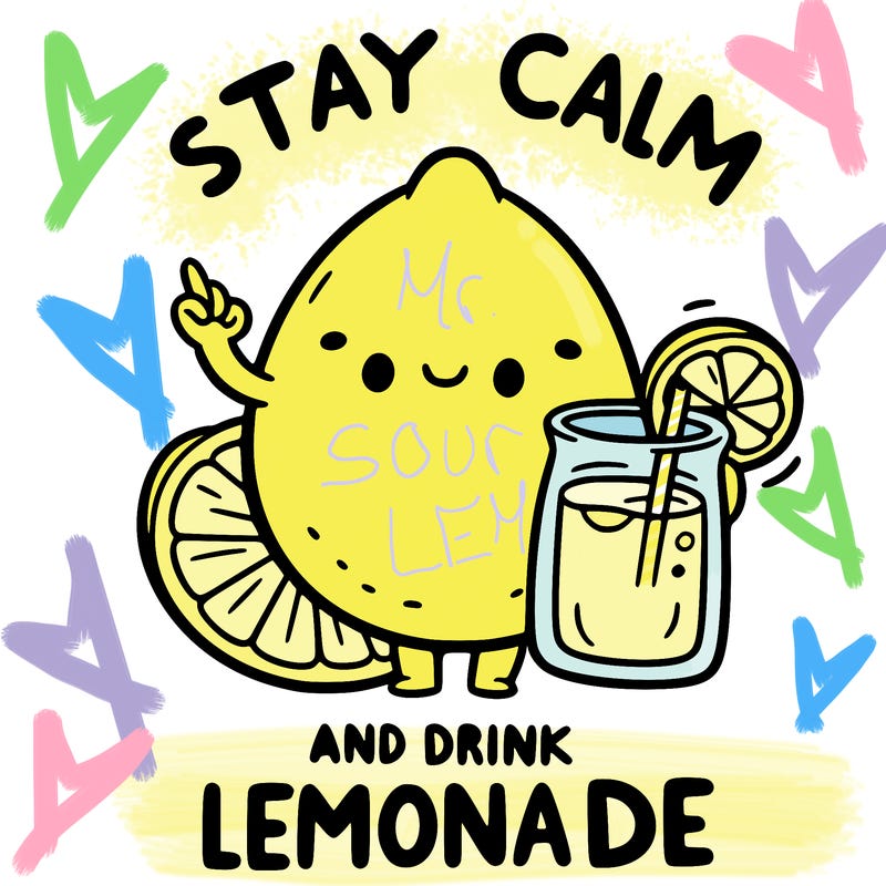 stay calm and drink lemonade
