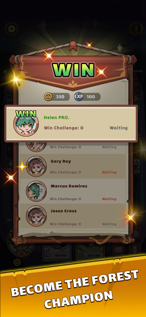 Coup Online - Board Game - Victory screen of Coup Online board game showing the winner rewards and player rankings