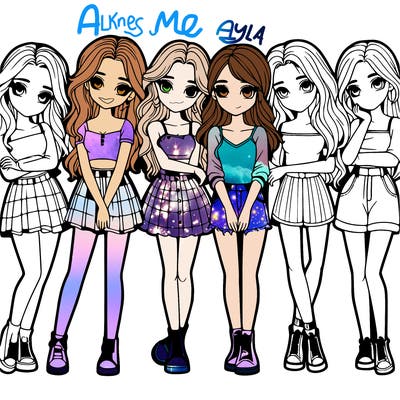 a group of girls realistic