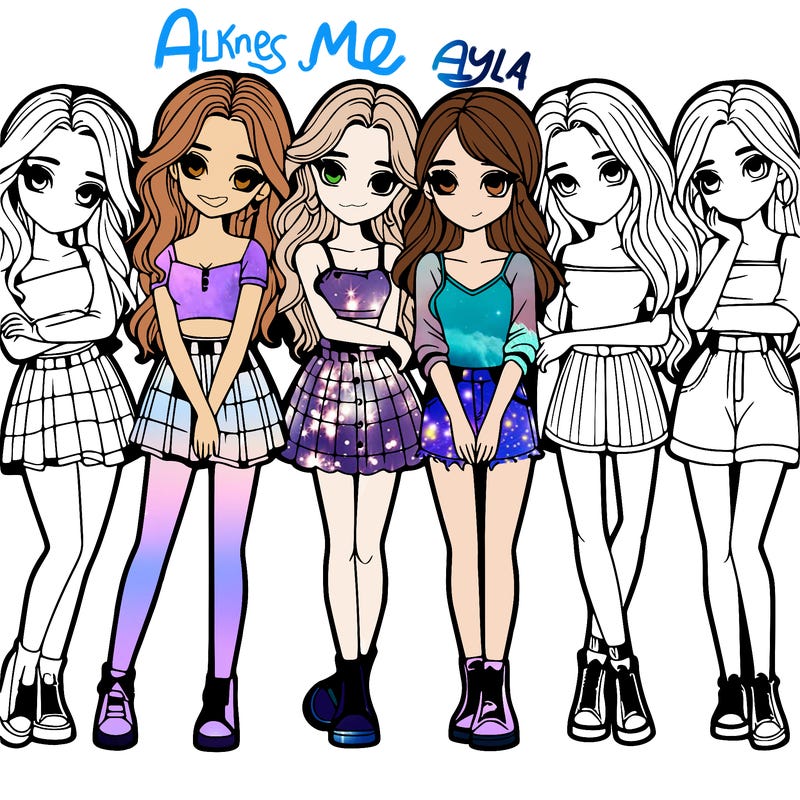 a group of girls realistic