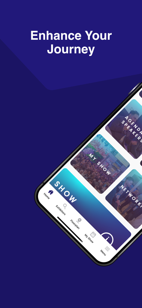 Integrated Systems Europe 2026 - Interface de l'application Integrated Systems Europe 2026 avec des carreaux de menu de planification d'événements