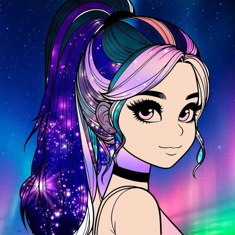 relistic girl with high ponytail