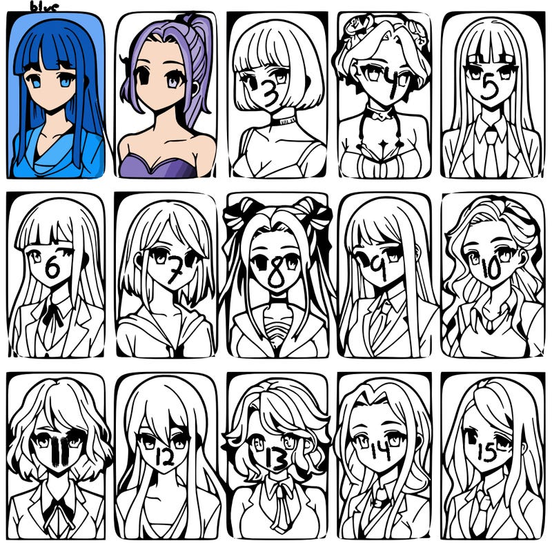 girls that look diffrent anime