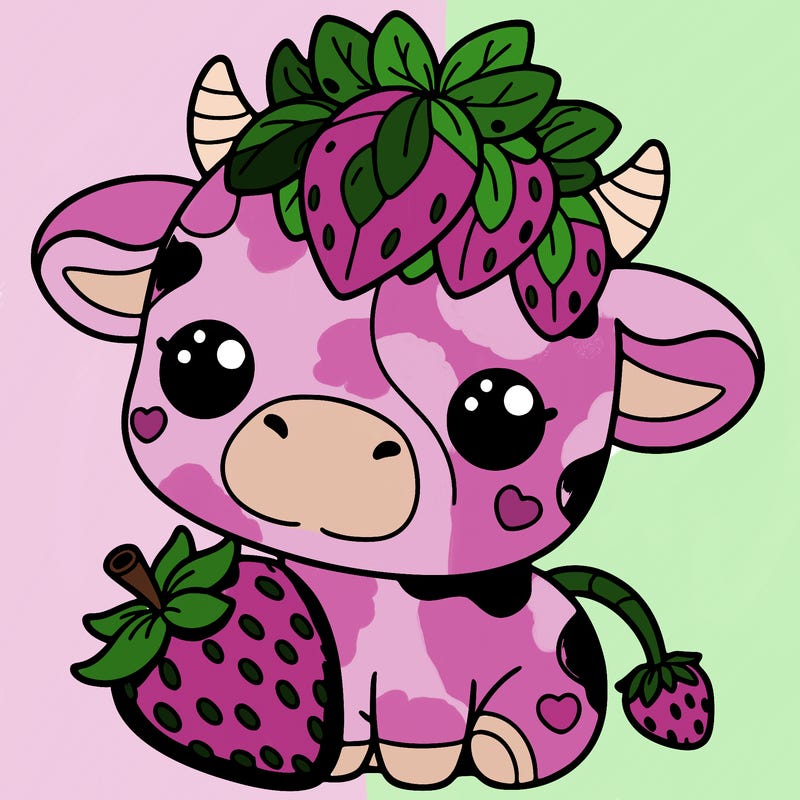 cute strawberry cow