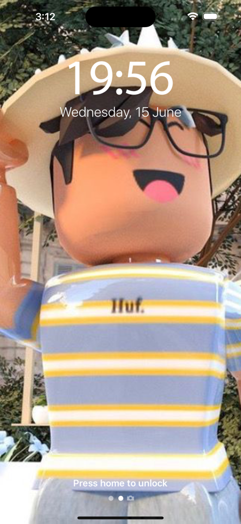 ROBLOX Wallpapers - Roblox character wearing a straw hat and glasses on an iPhone lock screen