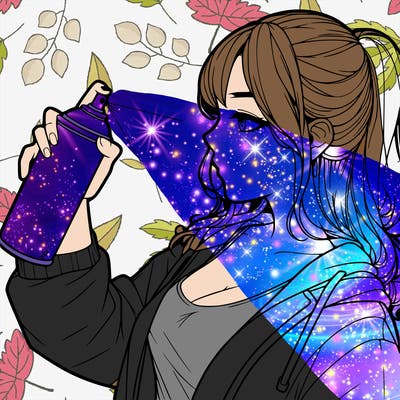 a realistic girl spray, painting