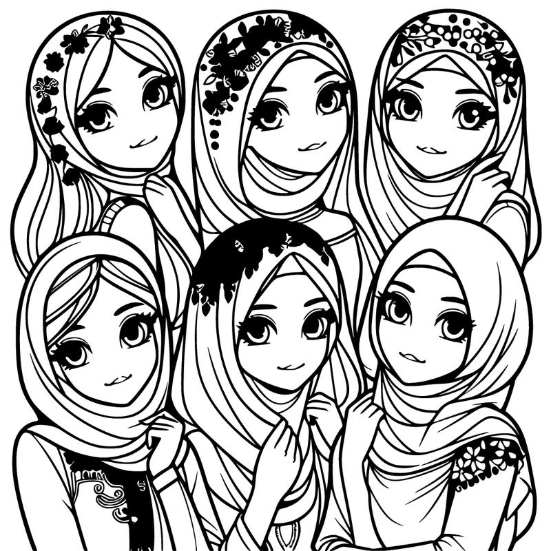 beautiful veiled girls