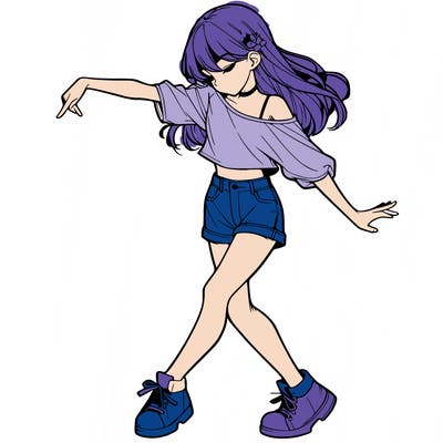 realistic girl danceing
