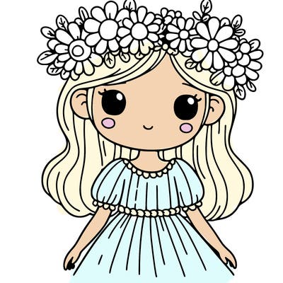 girl with flowers crown
