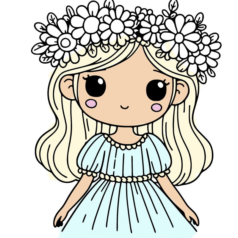 girl with flowers crown