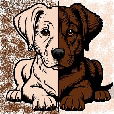 realistic dog split picture