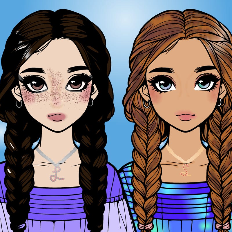 realistic girl with braids