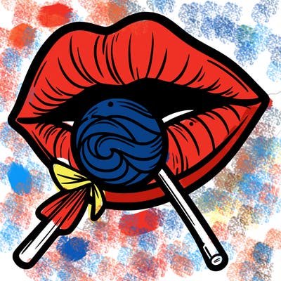 lips with lollipop