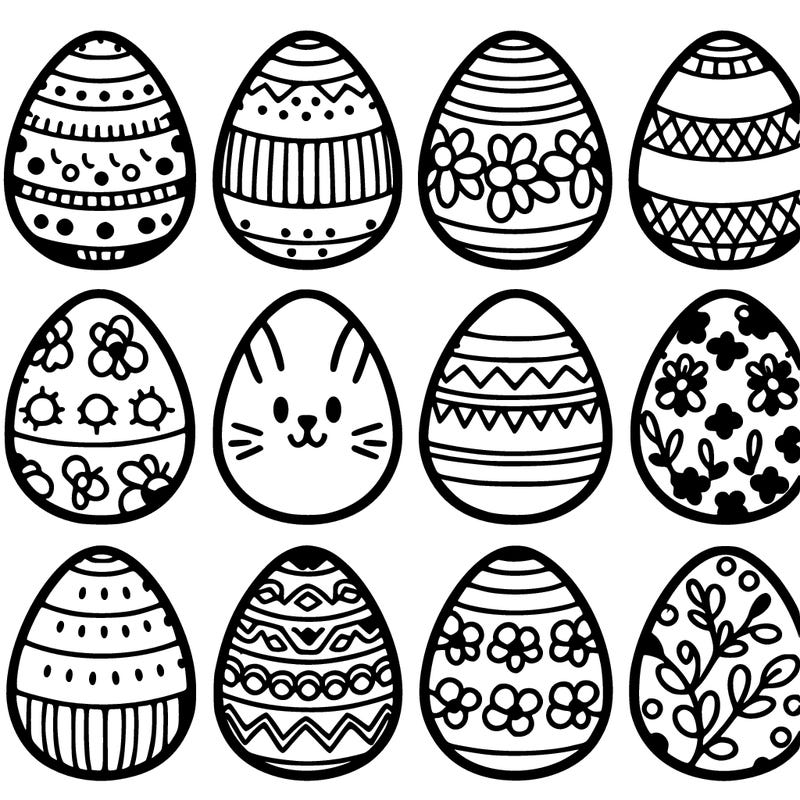 easter eggs with simple pattern