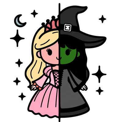 split princess and witch