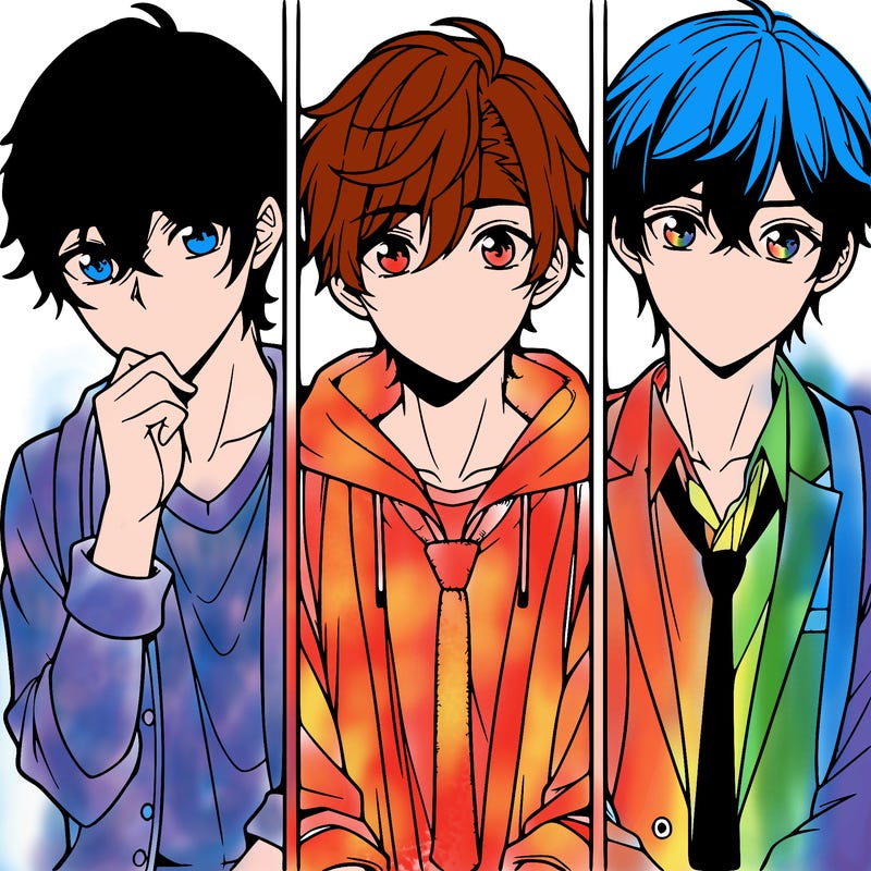 three anime boys
