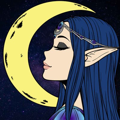 a realistic moon elf