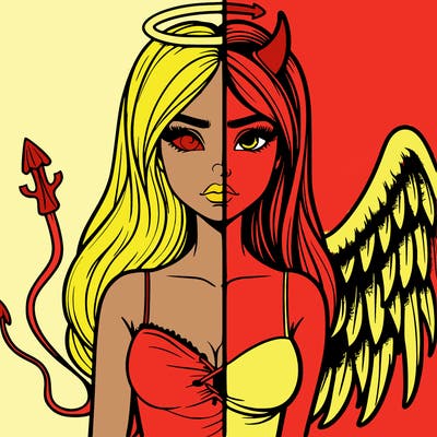 devil vs angel realistic girl