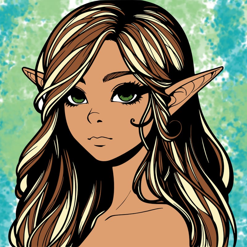 elf girl realistic dark fantasy