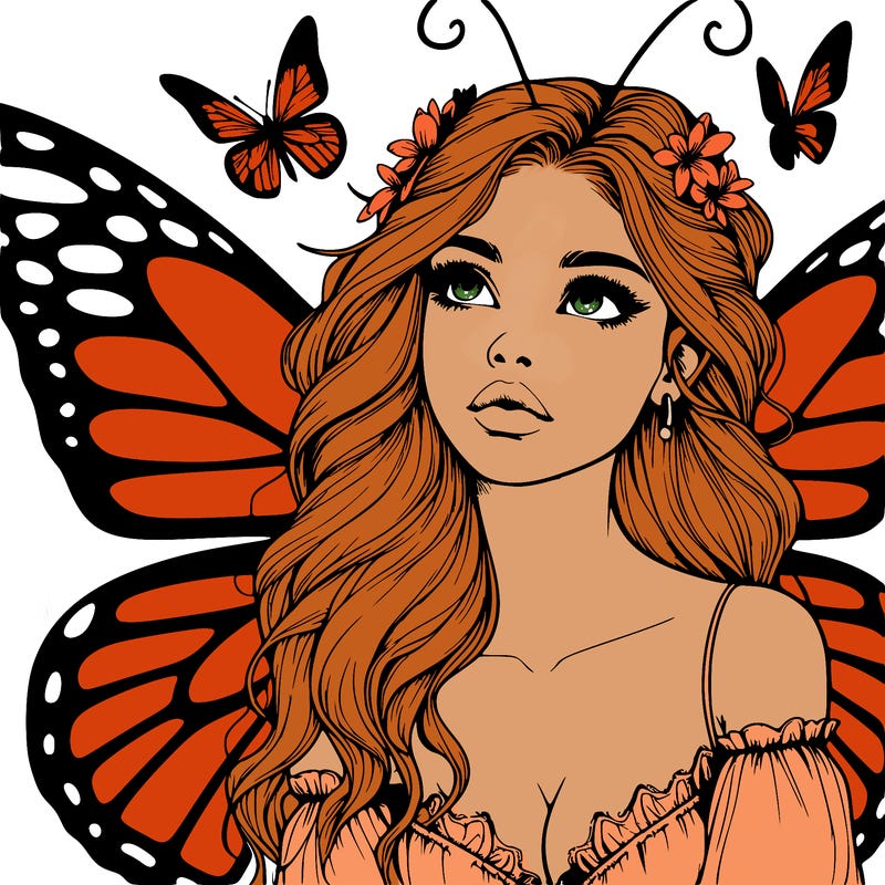 butterfly fairy realistic girl