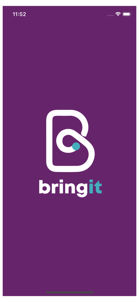 Bringit Egypt app splash screen showing logo on purple background