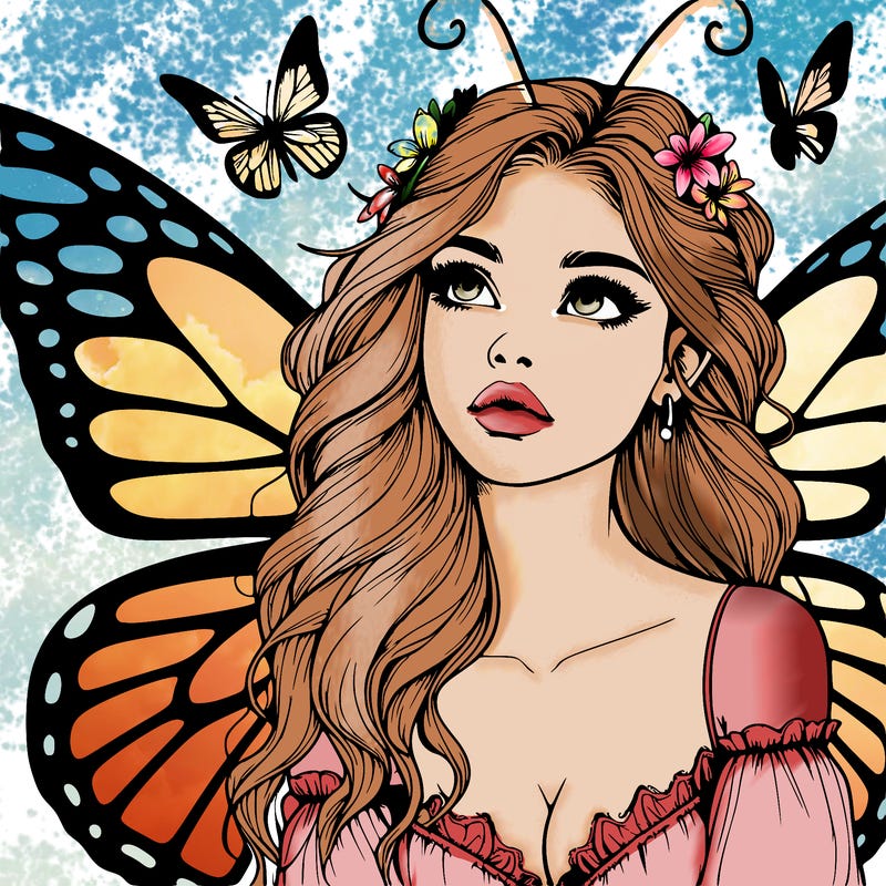 butterfly fairy realistic girl