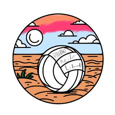 volleyball on a beach