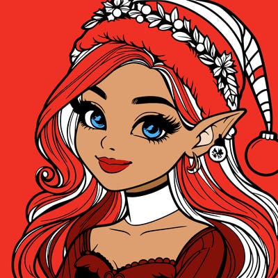 christmas girl elf realistic