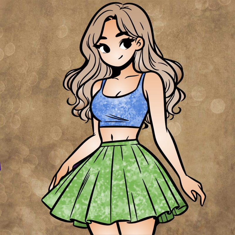 woman in a skirt and crop top