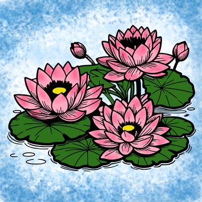 lotus flowers with leaf in a pond in japan