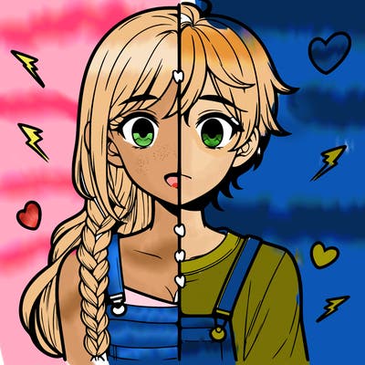 realistic girl boy split